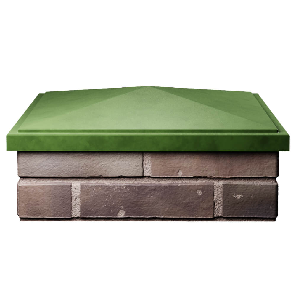 Колпак Zking БонаМоно Зеленый на столб 2х2 кирпича (515х515, 530х530мм) Уфа фото