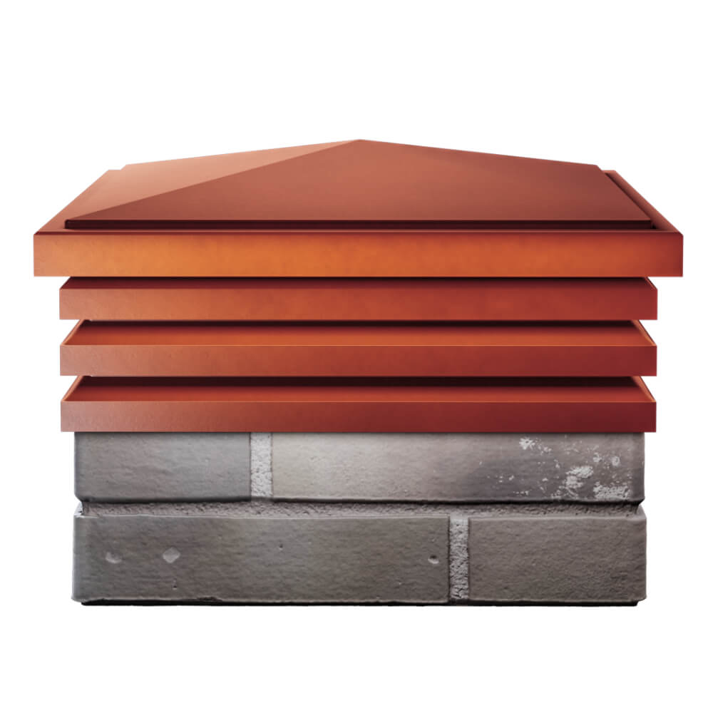 Колпак Zking Бона ХайТек Красный на столб 1.5х1.5 кирпича (385х385мм) Уфа фото