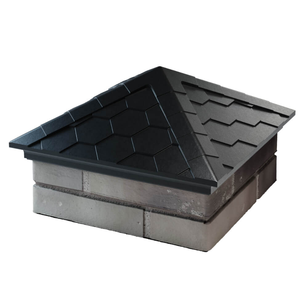 Колпак Zking Эверест Черный на столб 1.5х1.5 кирпича (390х390мм) в Уфе фото