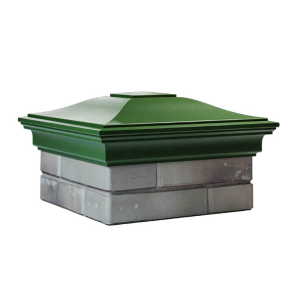 Колпак Zking Монблан Зеленый на столб 1.5х1.5 еврокирпича 0.7НФ (355х355мм) в Уфе фото