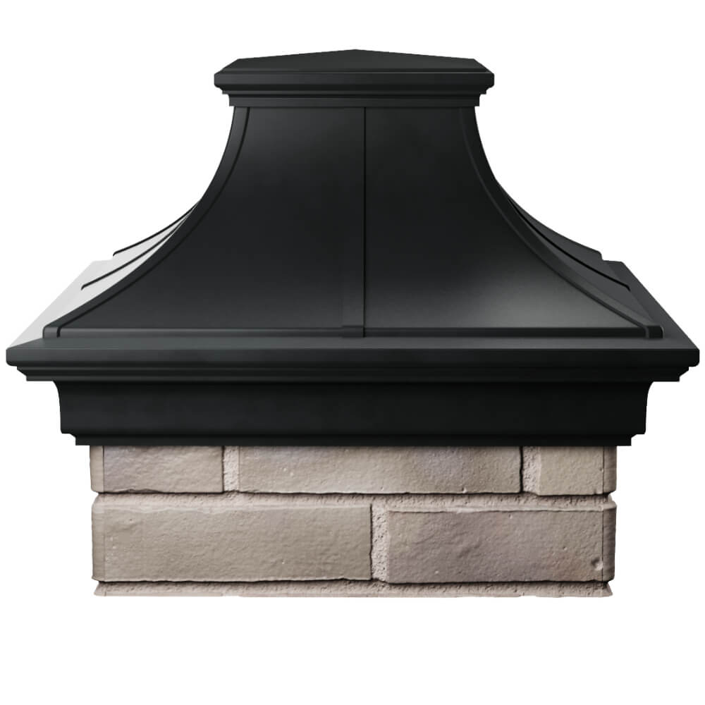 Колпак Zking Монблан Премиум Черный на столб 1.5х1.5 кирпича (385х385мм) Уфа фото