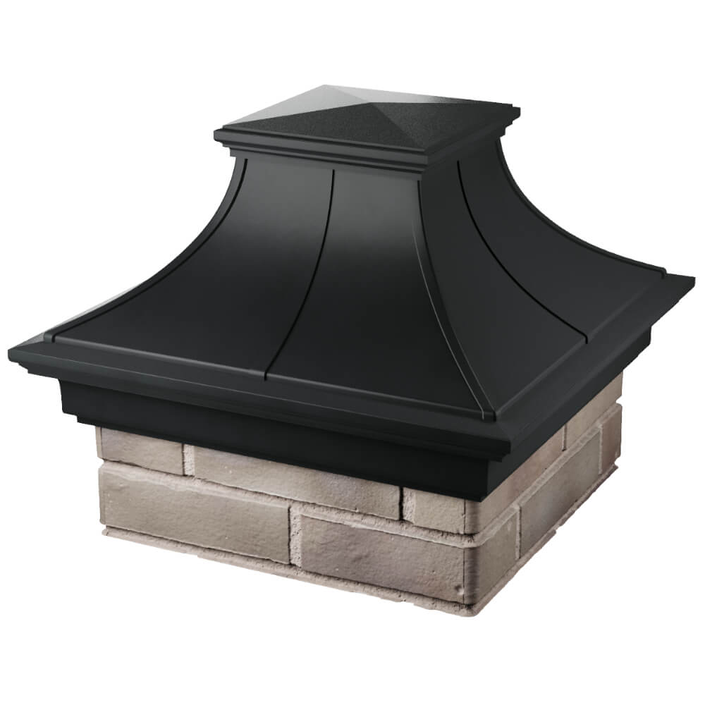 Колпак Zking Монблан Премиум Черный на столб 1.5х1.5 кирпича (385х385мм) в Уфе фото