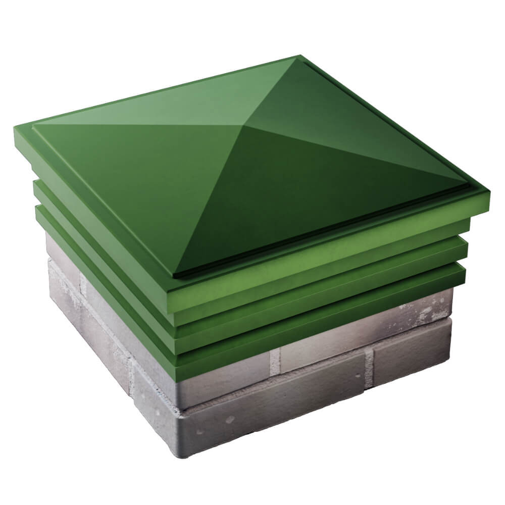 Колпак Zking Бона ХайТек Зеленый на столб 1.5х1.5 кирпича (385х385мм) в Уфе фото