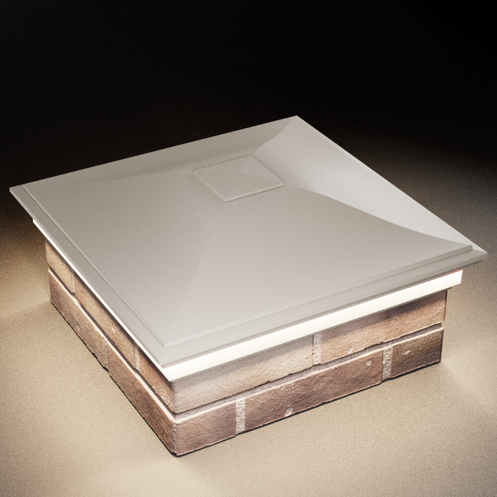 Колпак Zking Монблан Бежевый на столб 2х2 кирпича (515х515мм) c подсветкой в Уфе фото