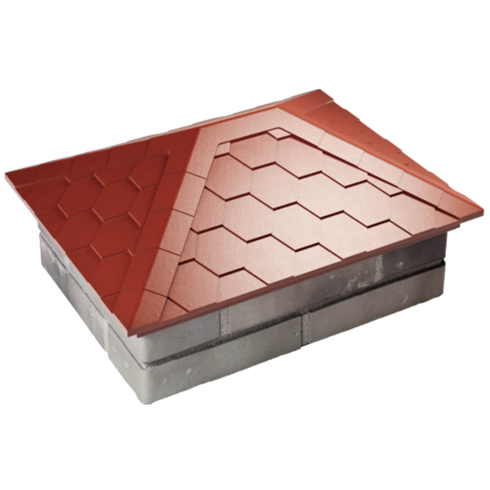 Колпак Zking Эверест Красный на столб 2х1.5 кирпича (520х390мм) Уфа фото