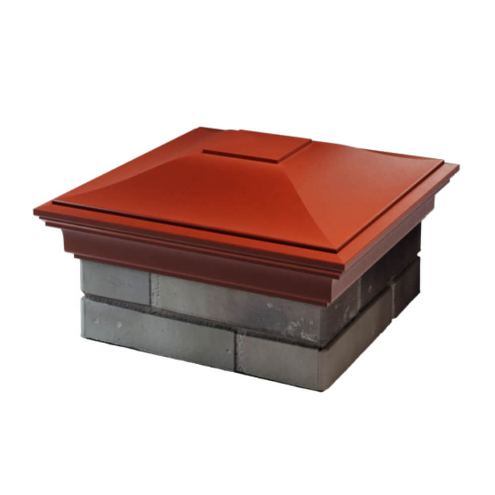 Колпак Zking Монблан Красный на столб 1.5х1.5 еврокирпича 0.7НФ (355х355мм) в Уфе фото