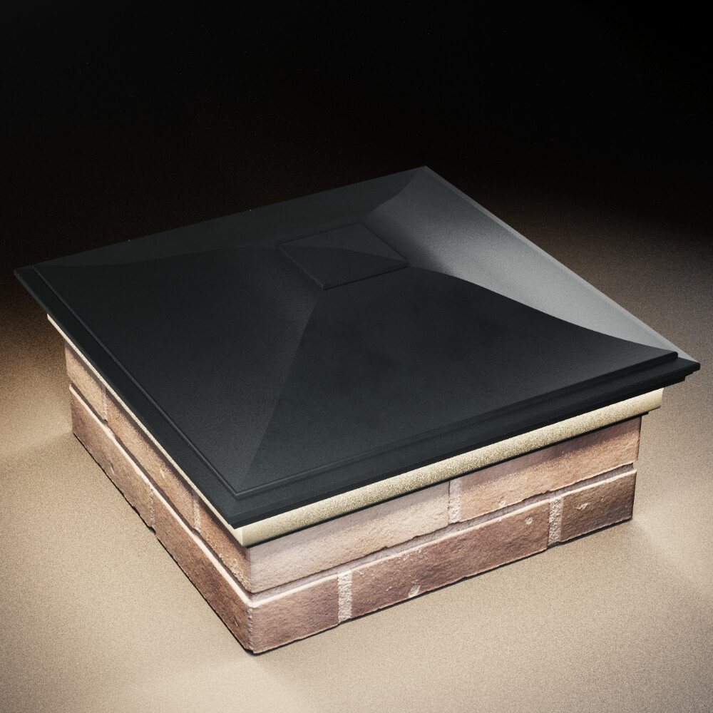 Колпак Zking Монблан Черный на столб 2х2 кирпича (515х515мм) c подсветкой в Уфе фото