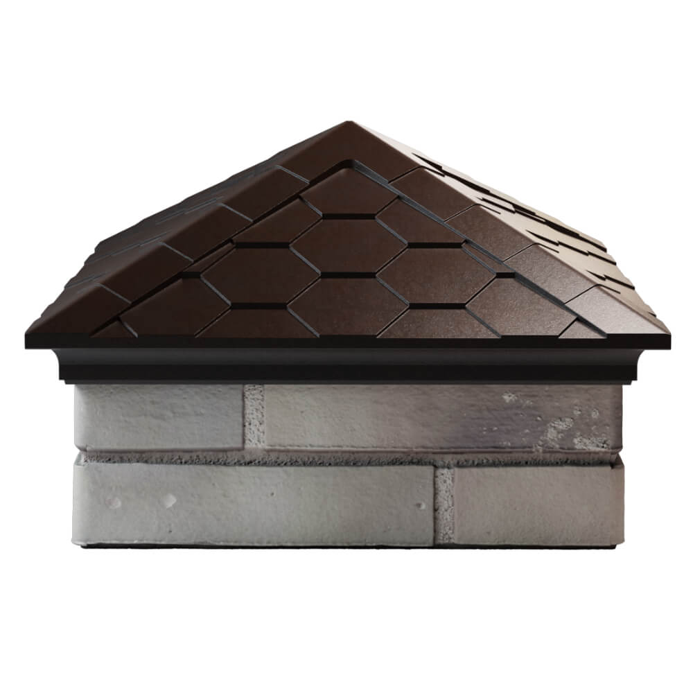 Колпак Zking Эверест Коричневый на столб 1.5х1.5 кирпича (390х390мм) Уфа фото