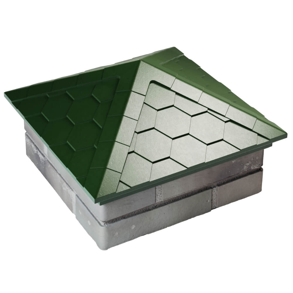 Колпак Zking Эверест Зеленый на столб 1.5х1.5 кирпича (390х390мм) в Уфе фото
