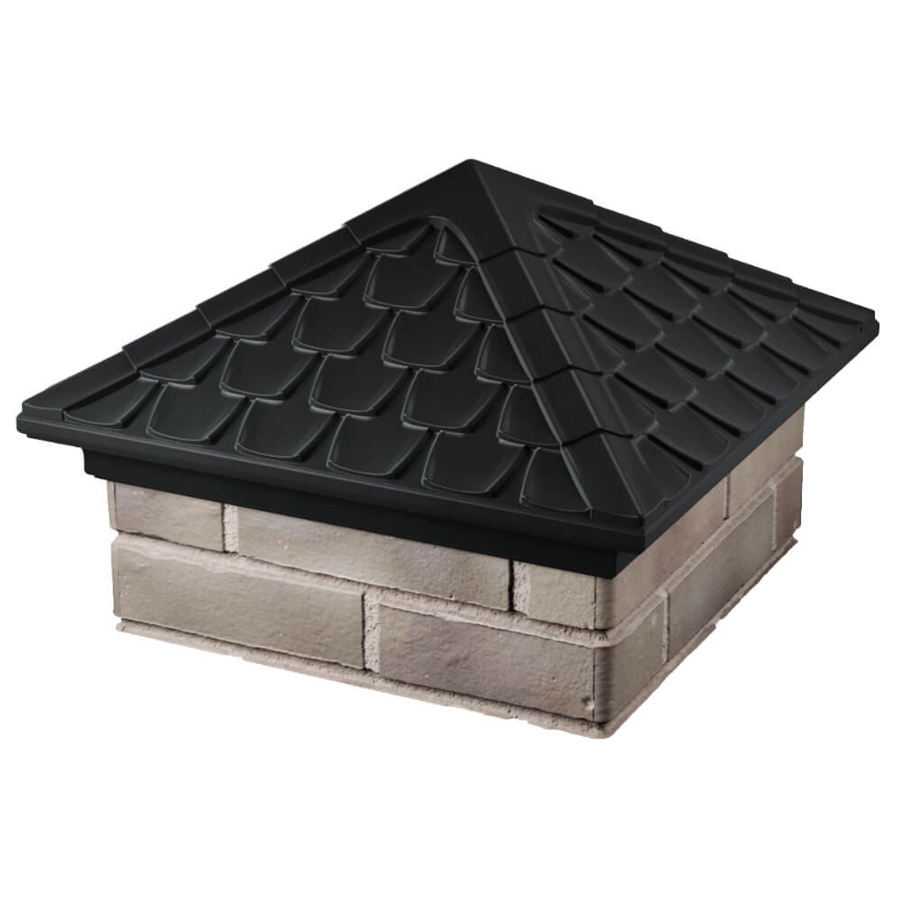 Колпак Zking Эльбрус Черный на столб 1.5х1.5 кирпича (385х385мм) в Уфе фото