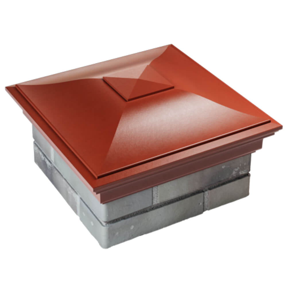 Колпак Zking Монблан Красный на столб 1.5х1.5 кирпича (385х385мм) в Уфе фото