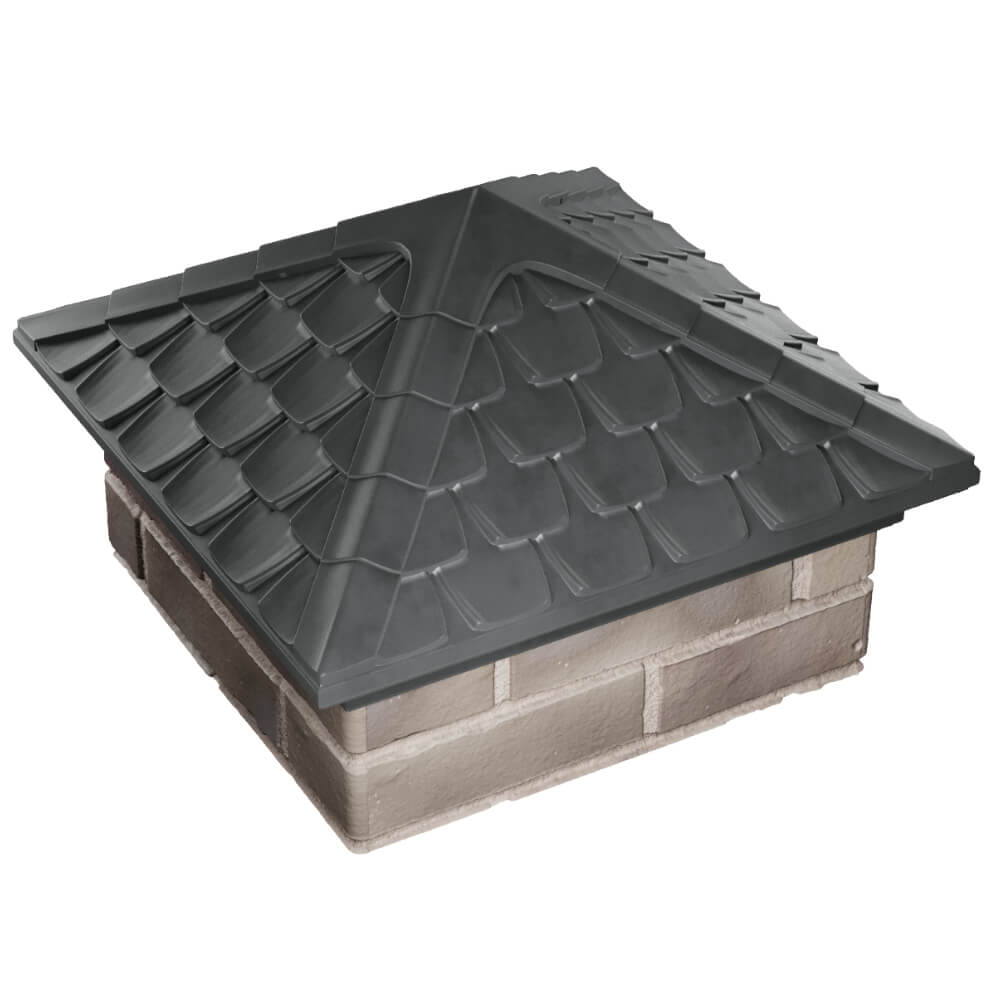 Колпак Zking Эльбрус Серый на столб 1.5х1.5 кирпича (385х385мм) в Уфе фото