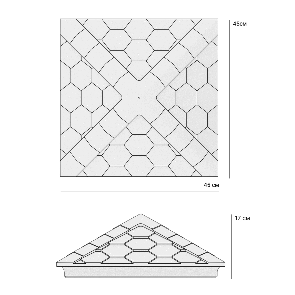 Колпак Zking Эверест Бежевый на столб 1.5х1.5 кирпича (390х390мм) в Уфе фото