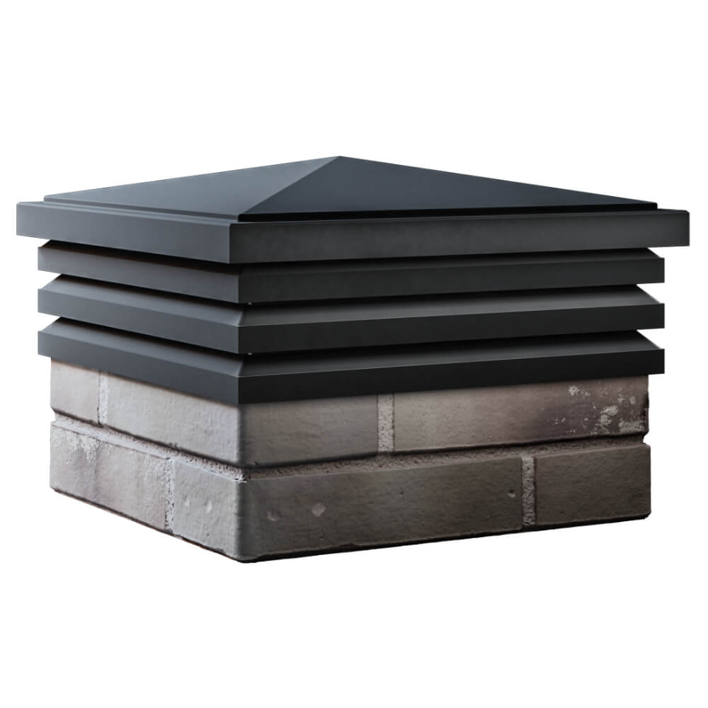 Колпак Zking Бона ХайТек Черный на столб 1.5х1.5 кирпича (385х385мм) в Уфе фото