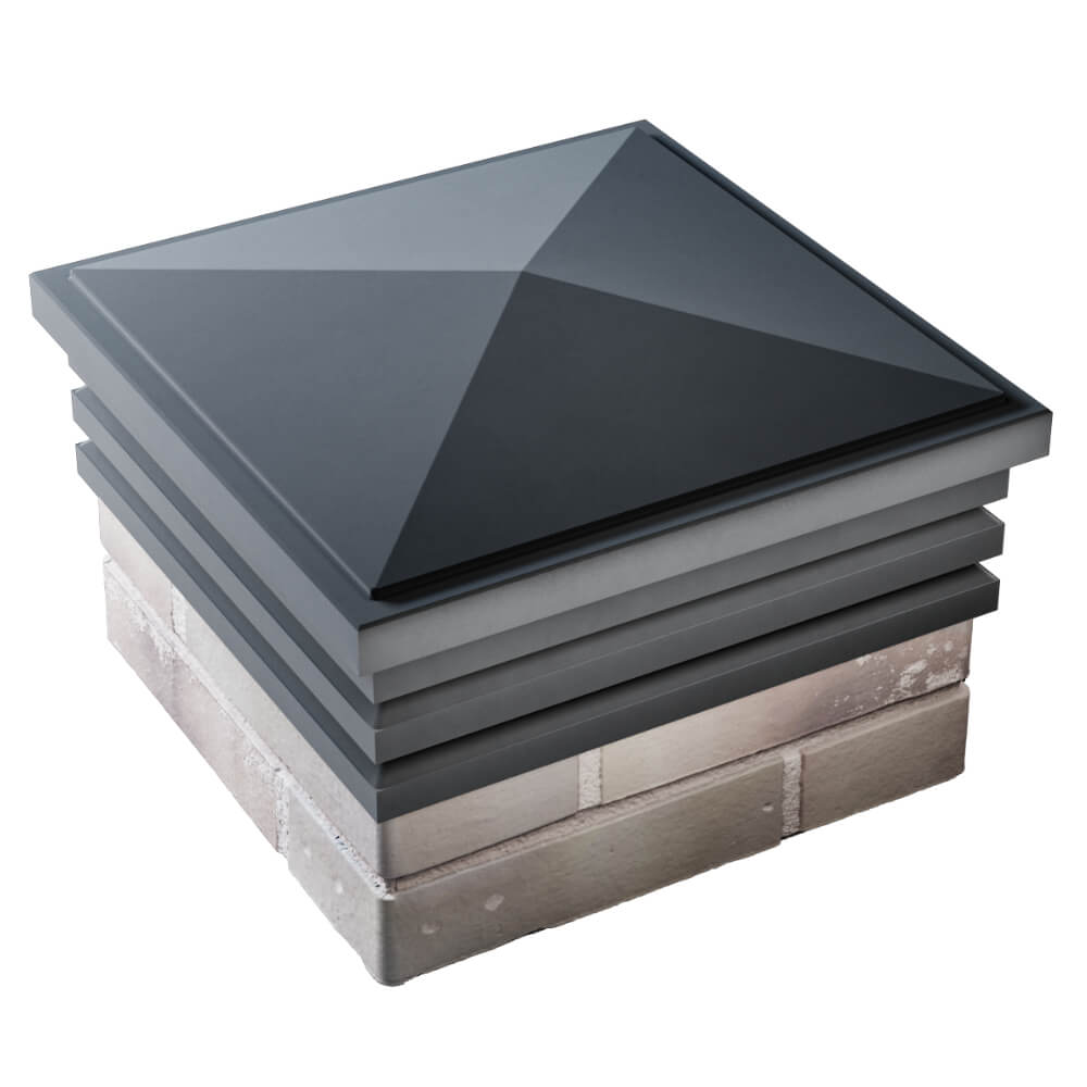 Колпак Zking Бона ХайТек Серый на столб 1.5х1.5 кирпича (385х385мм) в Уфе фото