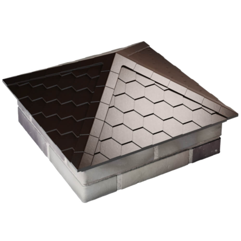 Колпак Zking Эверест Коричневый на столб 2х2 кирпича (535х535мм) Уфа фото