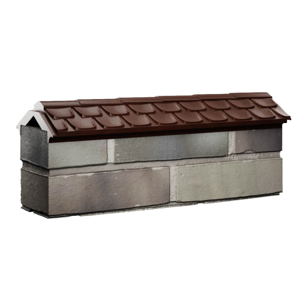 Парапет Zking Эльбрус Коричневый с посадкой на 0.5 кирпича (130мм) Уфа фото