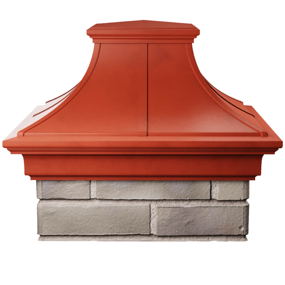 Колпак Zking Монблан Премиум Красный на столб 1.5х1.5 кирпича (385х385мм) Уфа фото