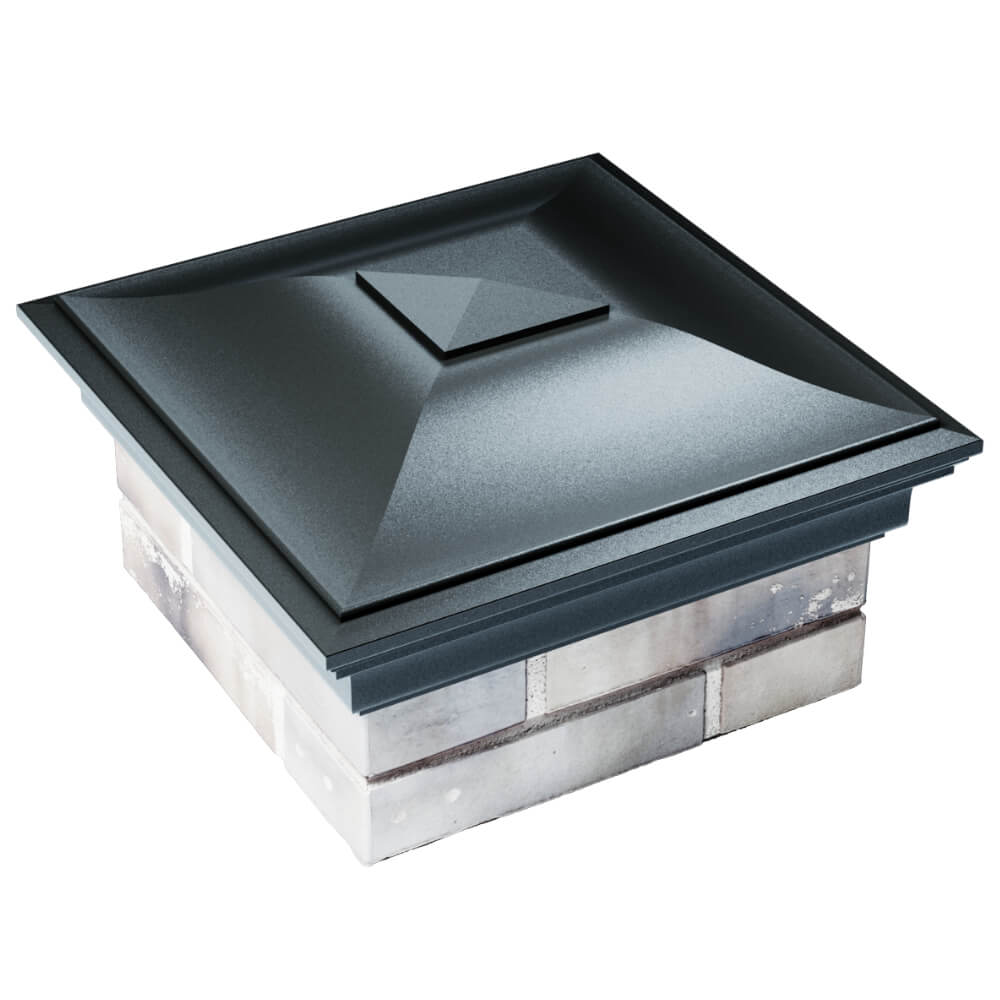 Колпак Zking Монблан Черный на столб 1.5х1.5 кирпича (385х385мм) в Уфе фото