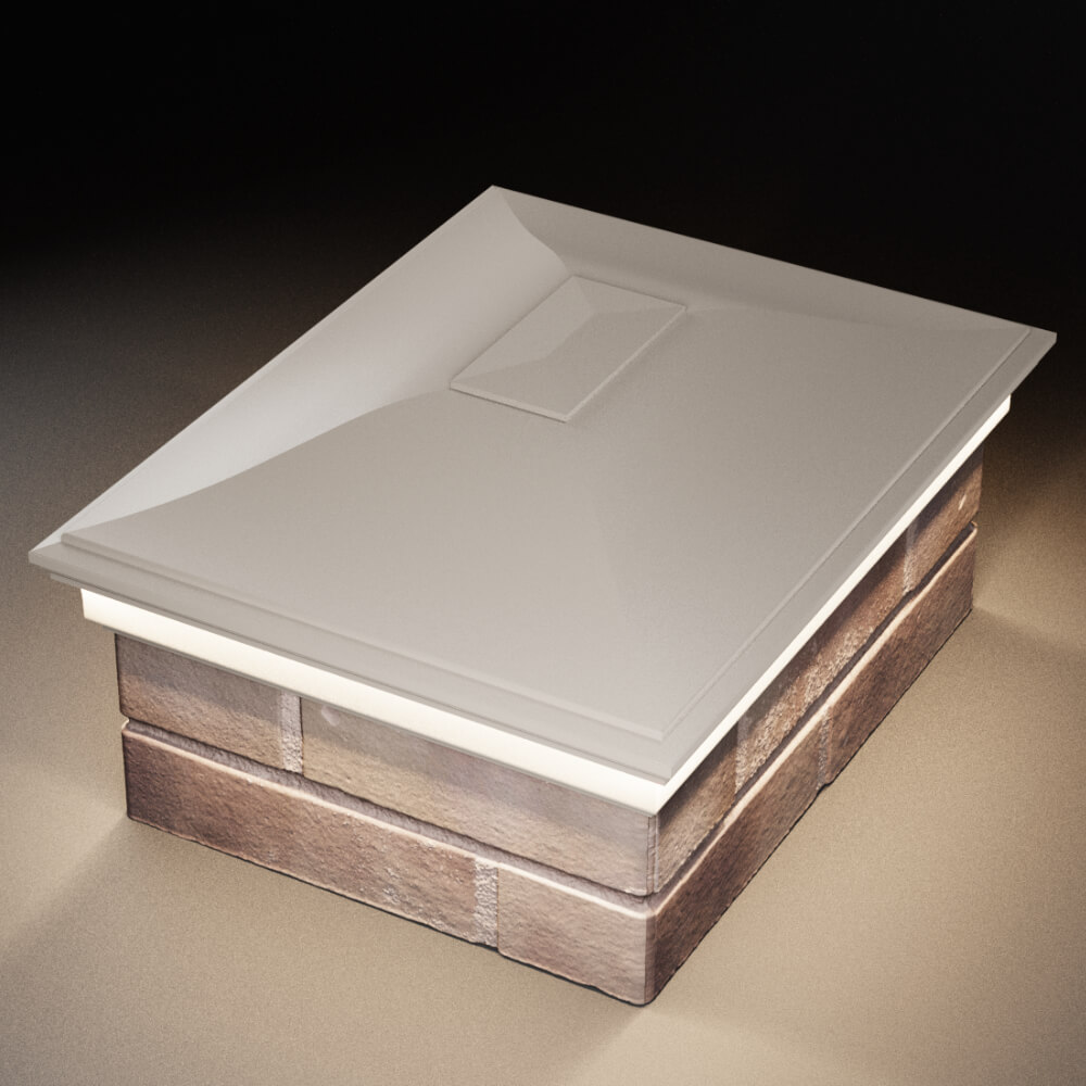 Колпак Zking Монблан Бежевый на столб 2х1.5 кирпича (515х385мм) c подсветкой в Уфе фото