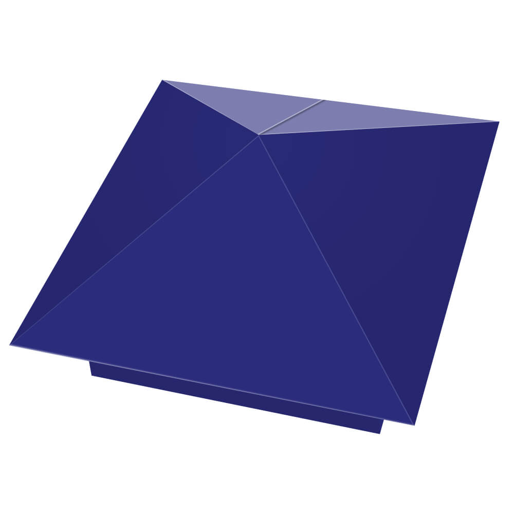 Колпак металлический 400х400мм RAL5002 Синий Ультрамарин заборный Уфа фото