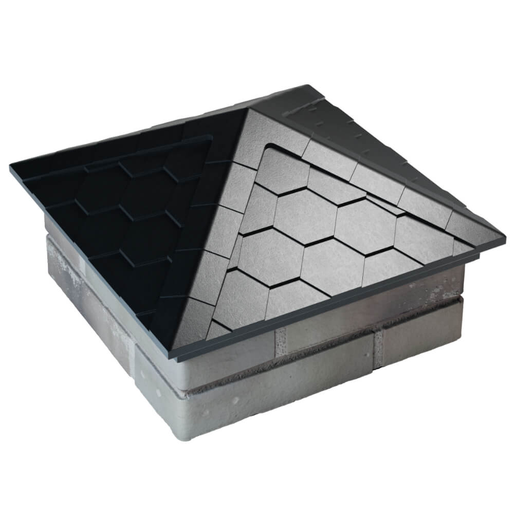 Колпак Zking Эверест Черный на столб 1.5х1.5 кирпича (390х390мм) в Уфе фото