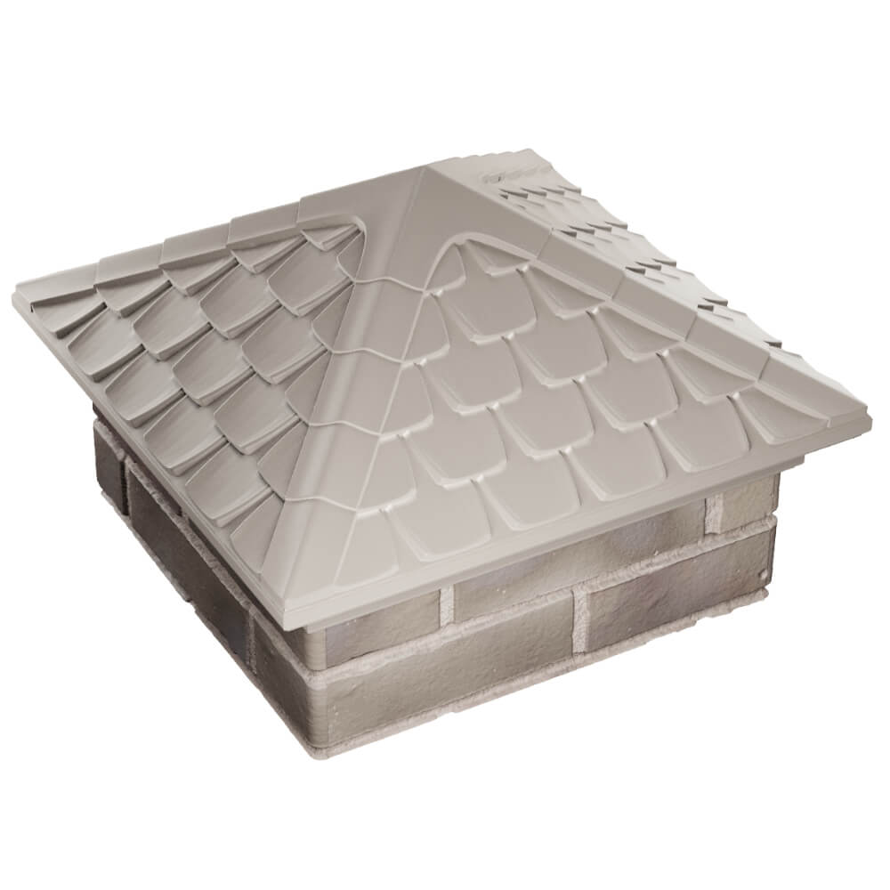 Колпак Zking Эльбрус Бежевый на столб 1.5х1.5 кирпича (385х385мм) в Уфе фото