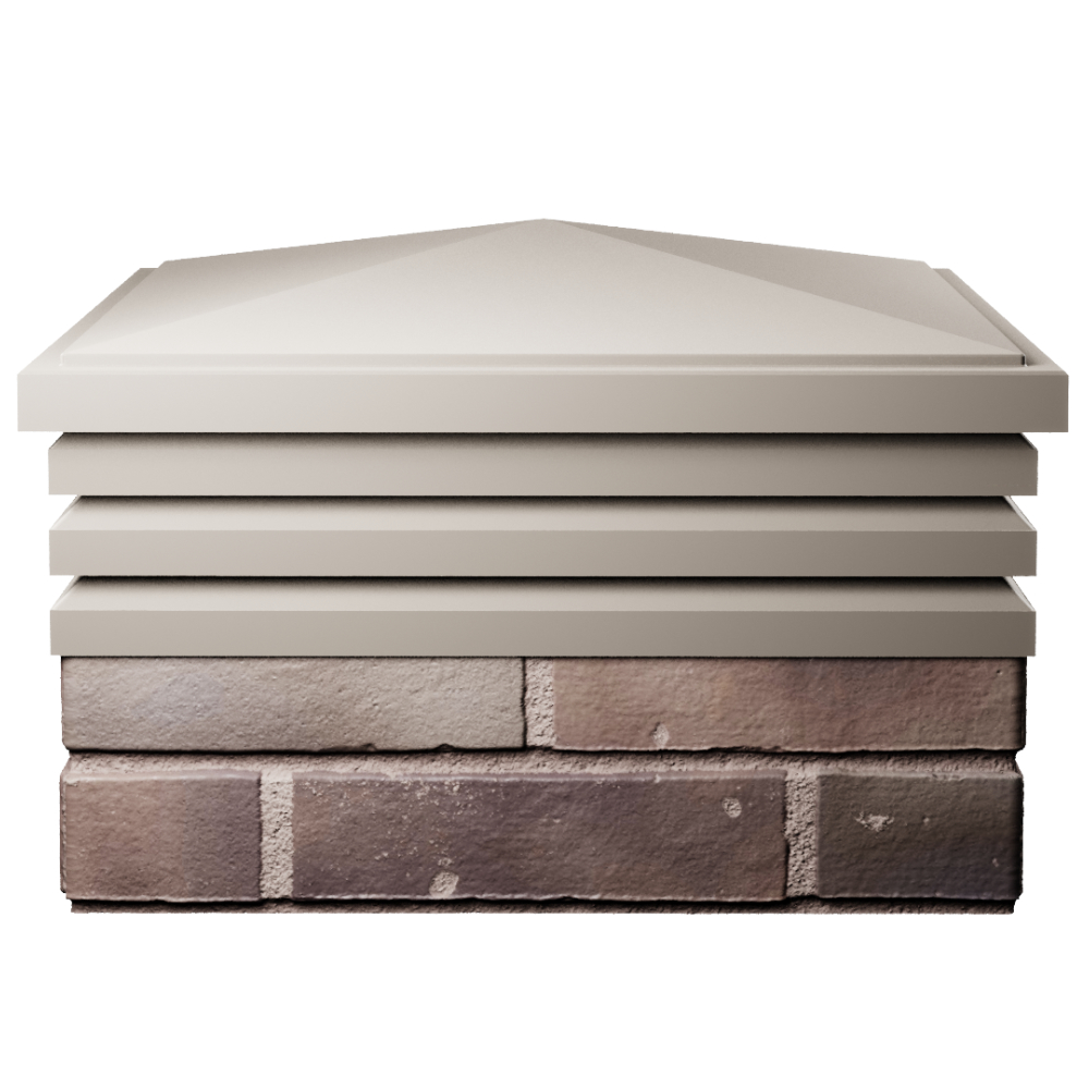 Колпак Zking Бона ХайТек Бежевый на столб 2х2 кирпича (513х513мм) Уфа фото