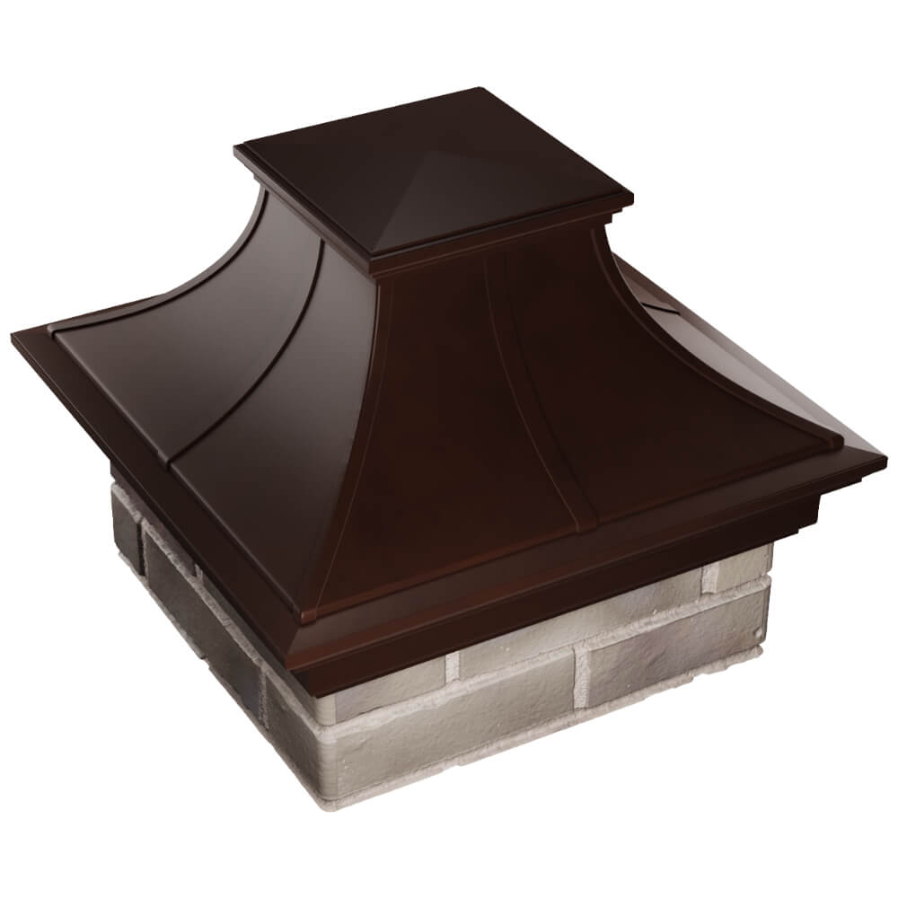 Колпак Zking Монблан Премиум Коричневый на столб 1.5х1.5 кирпича (385х385мм) в Уфе фото