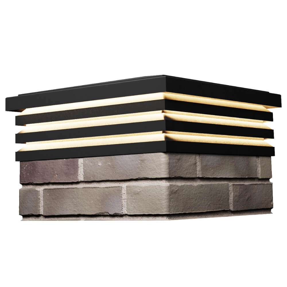 Колпак Zking Бона ХайТек Черный на столб 1.5х1.5 кирпича (385х385мм) с подсветкой в Уфе фото