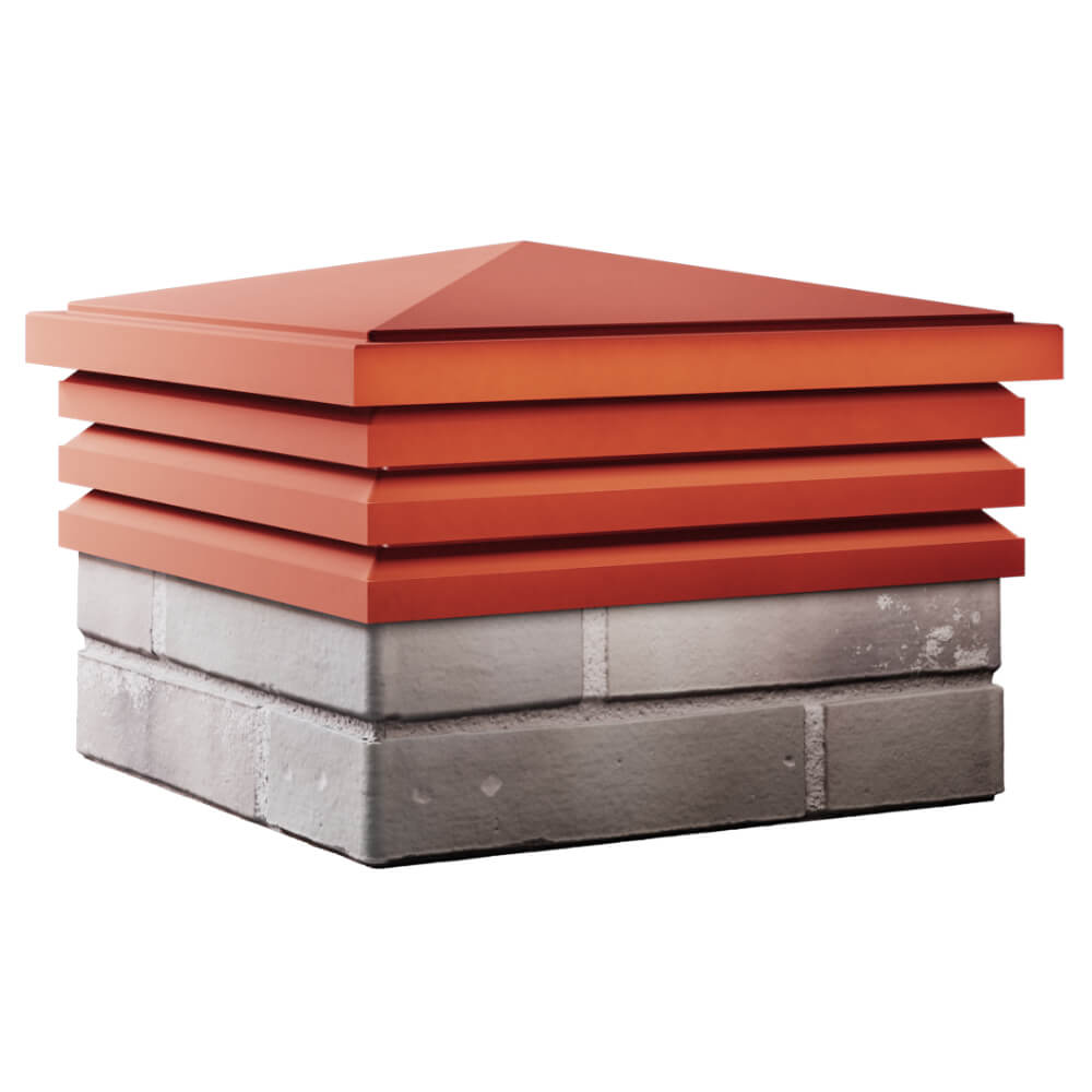 Колпак Zking Бона ХайТек Красный на столб 1.5х1.5 кирпича (385х385мм) в Уфе фото