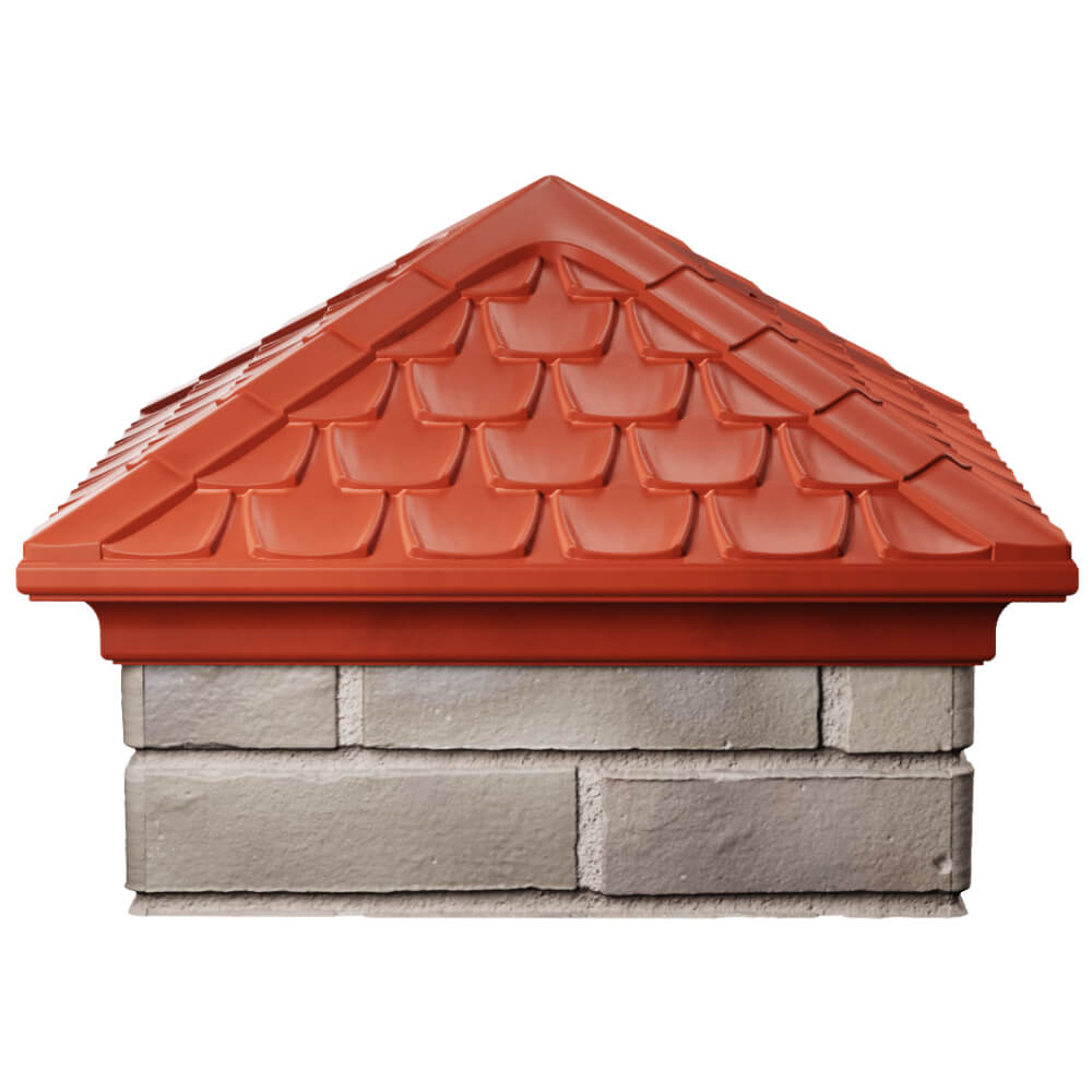 Колпак Zking Эльбрус Красный на столб 1.5х1.5 кирпича (385х385мм) Уфа фото