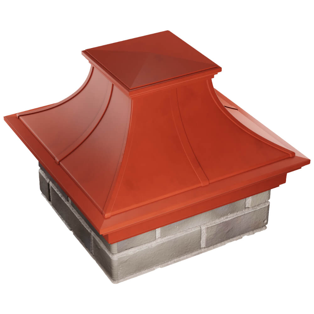 Колпак Zking Монблан Премиум Красный на столб 1.5х1.5 кирпича (385х385мм) в Уфе фото