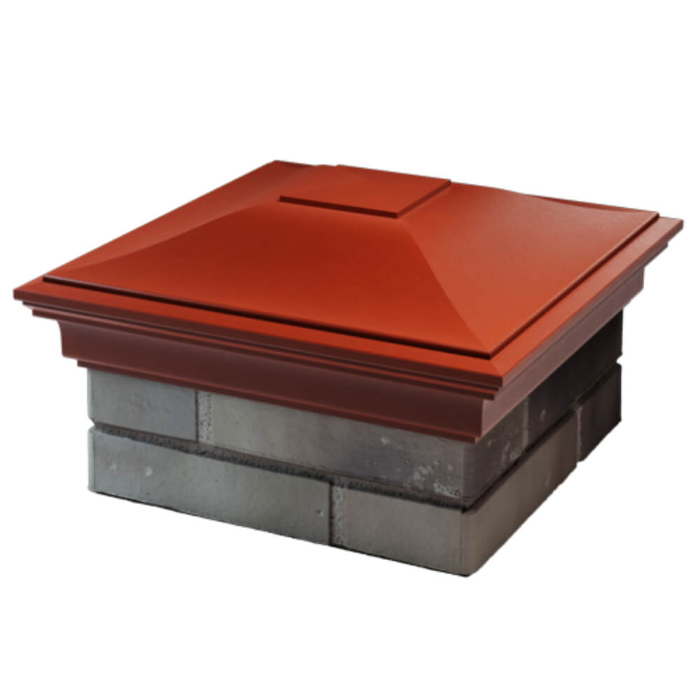 Колпак Zking Монблан Красный на столб 1.5х1.5 кирпича (385х385мм) в Уфе фото