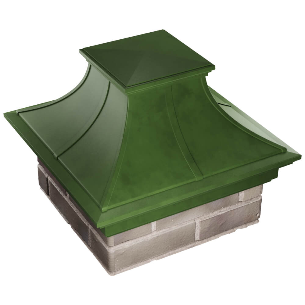 Колпак Zking Монблан Премиум Зеленый на столб 1.5х1.5 кирпича (385х385мм) в Уфе фото