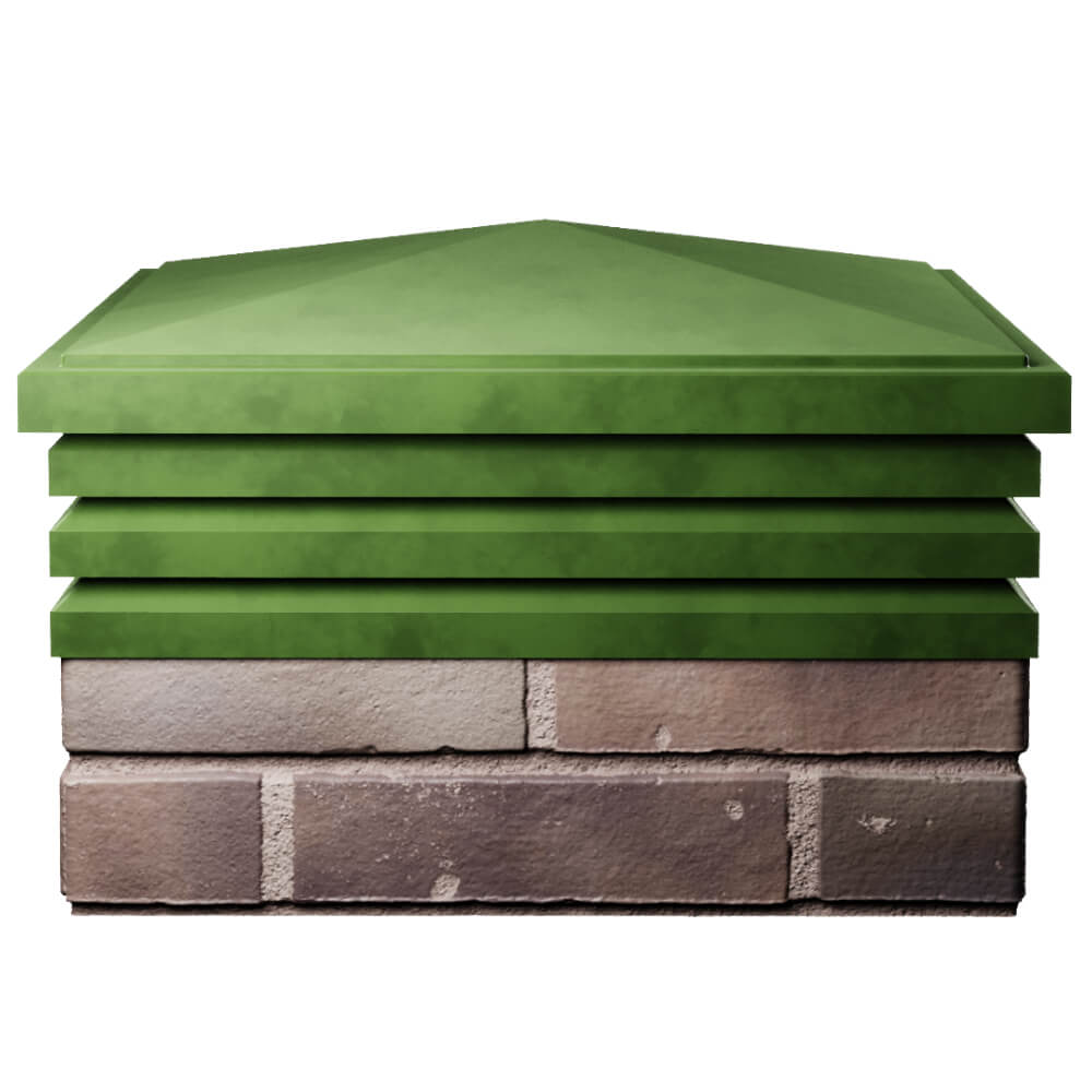 Колпак Zking Бона ХайТек Зеленый на столб 2х2 кирпича (513х513мм) Уфа фото