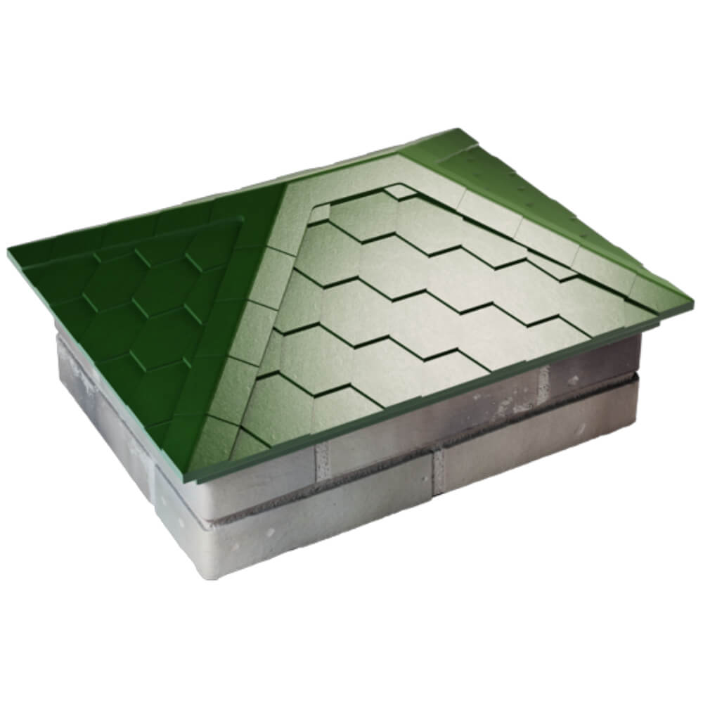 Колпак Zking Эверест Зеленый на столб 2х1.5 кирпича (520х390мм) Уфа фото