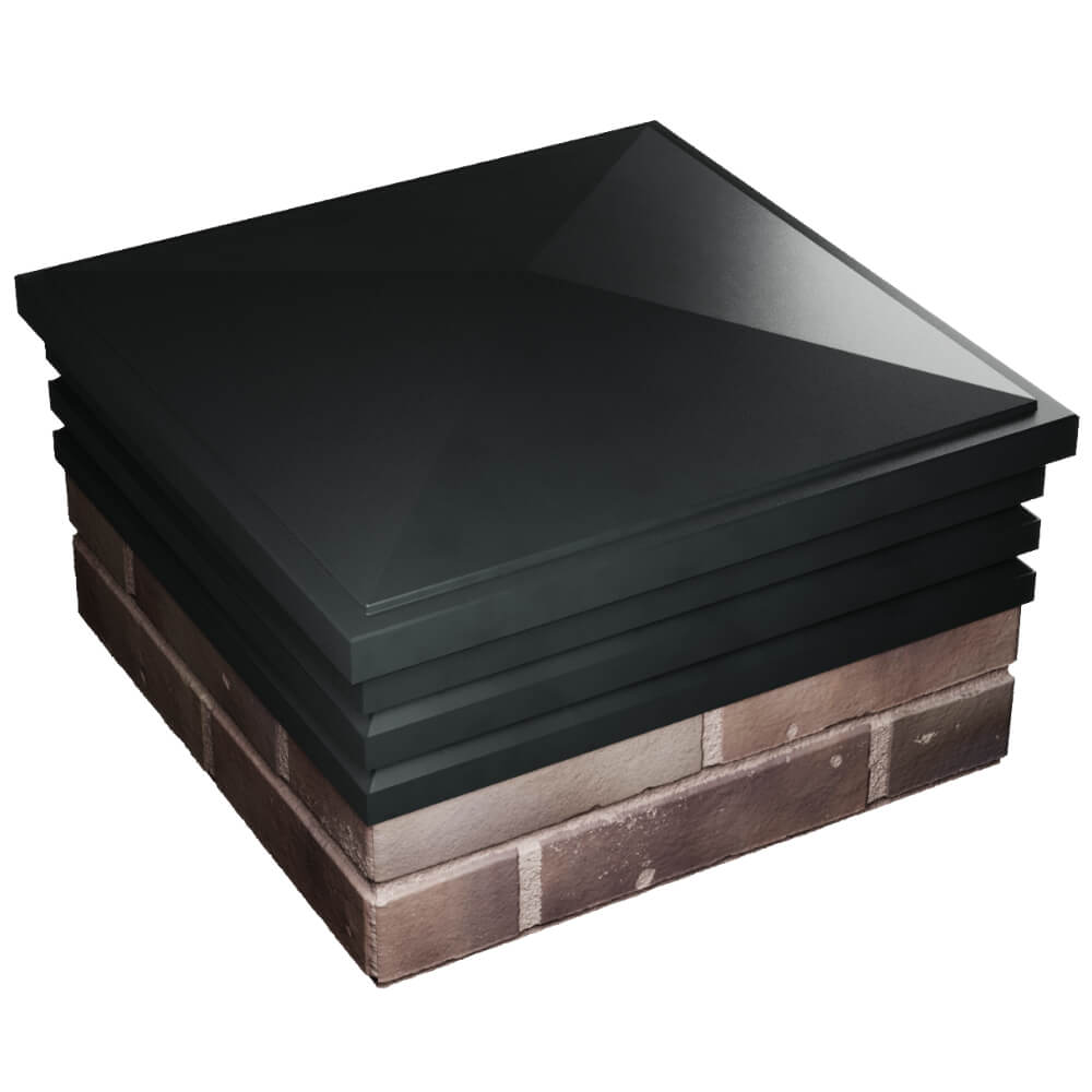 Колпак Zking Бона ХайТек Черный на столб 2х2 кирпича (513х513мм) в Уфе фото