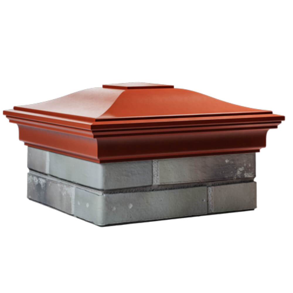 Колпак Zking Монблан Красный на столб 1.5х1.5 кирпича (385х385мм) в Уфе фото