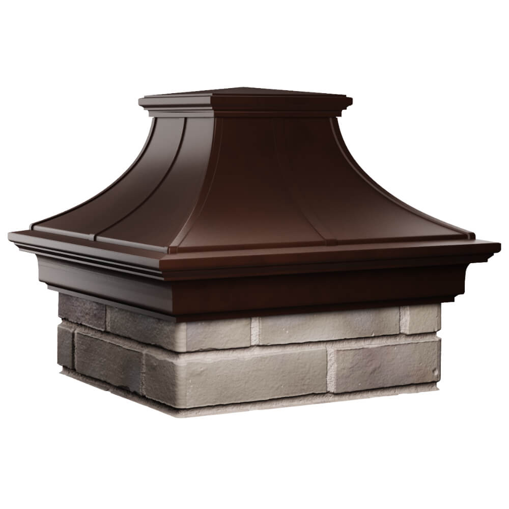 Колпак Zking Монблан Премиум Коричневый на столб 1.5х1.5 кирпича (385х385мм) в Уфе фото
