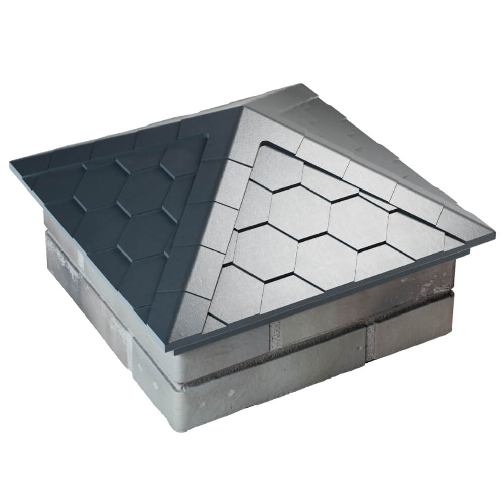 Колпак Zking Эверест Серый на столб 1.5х1.5 кирпича (390х390мм) в Уфе фото