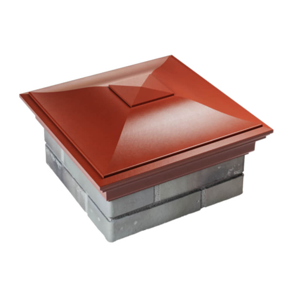 Колпак Zking Монблан Красный на столб 1.5х1.5 еврокирпича 0.7НФ (355х355мм) в Уфе фото