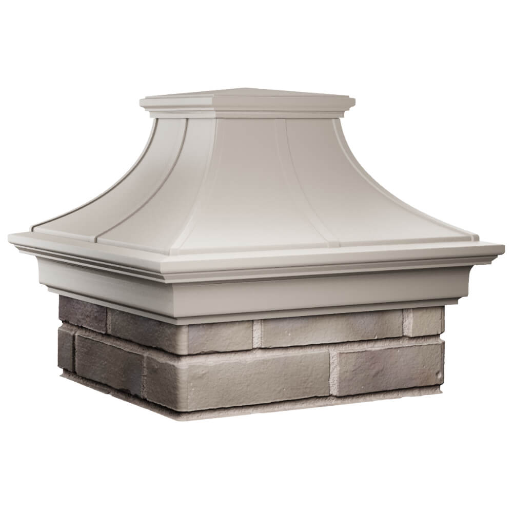 Колпак Zking Монблан Премиум Бежевый на столб 1.5х1.5 кирпича (385х385мм) в Уфе фото