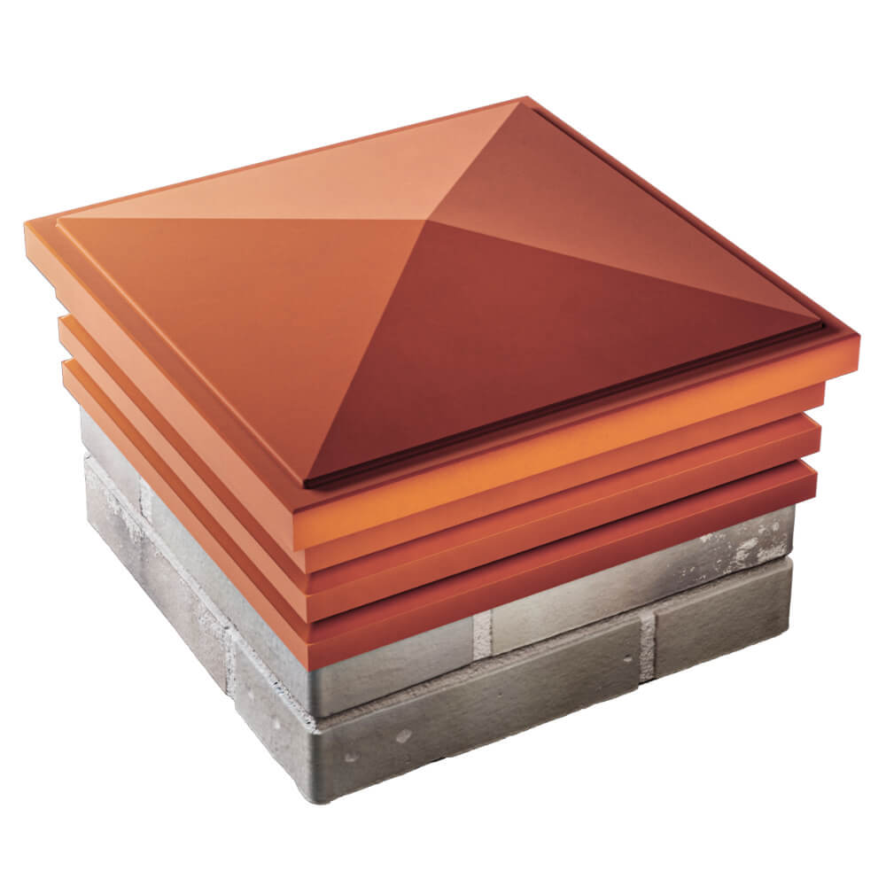 Колпак Zking Бона ХайТек Красный на столб 1.5х1.5 кирпича (385х385мм) в Уфе фото