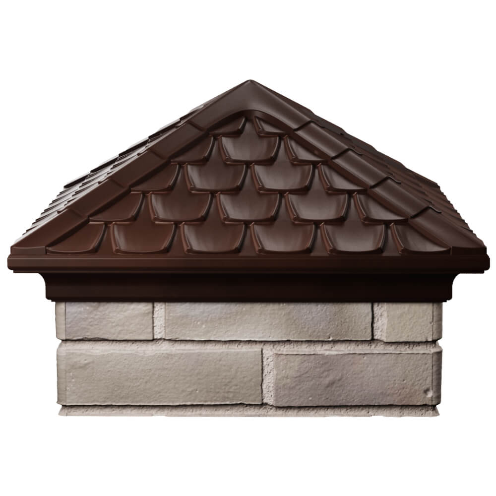 Колпак Zking Эльбрус Коричневый на столб 1.5х1.5 кирпича (385х385мм) Уфа фото