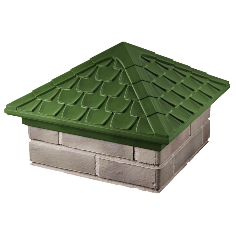 Колпак Zking Эльбрус Зеленый на столб 1.5х1.5 кирпича (385х385мм) в Уфе фото