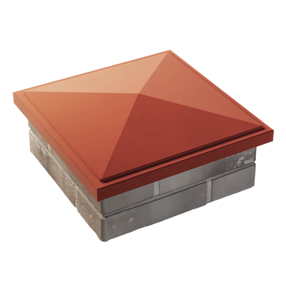 Колпак Zking БонаМоно Красный на столб 1.5х1.5 кирпича (385х385, 400х400мм) в Уфе фото