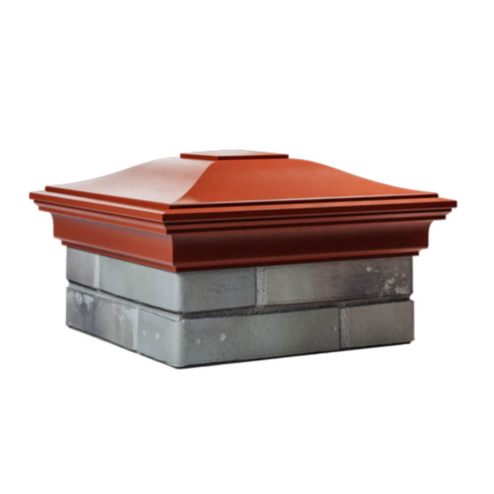 Колпак Zking Монблан Красный на столб 1.5х1.5 еврокирпича 0.7НФ (355х355мм) в Уфе фото