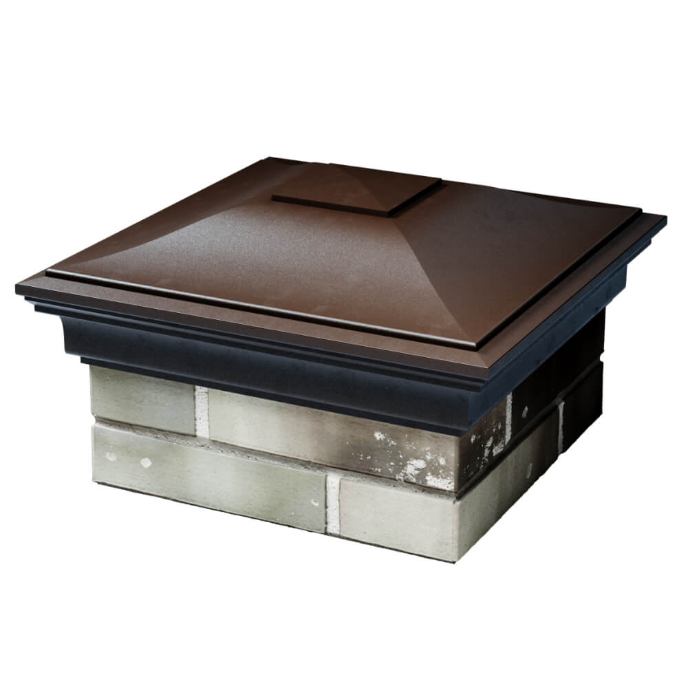 Колпак Zking Монблан Коричневый на столб 1.5х1.5 кирпича (385х385мм) в Уфе фото