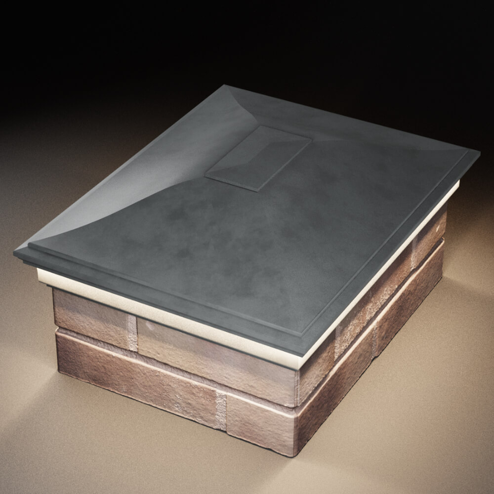 Колпак Zking Монблан Серый на столб 2х1.5 кирпича (515х385мм) c подсветкой в Уфе фото